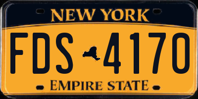 NY license plate FDS4170