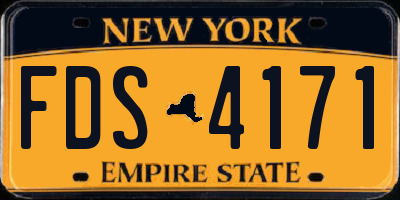 NY license plate FDS4171