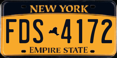 NY license plate FDS4172