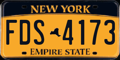 NY license plate FDS4173