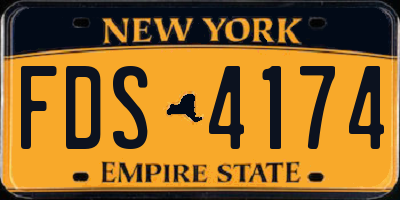 NY license plate FDS4174
