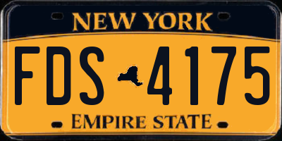 NY license plate FDS4175