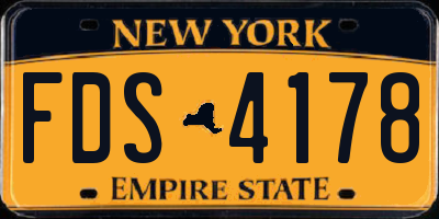 NY license plate FDS4178