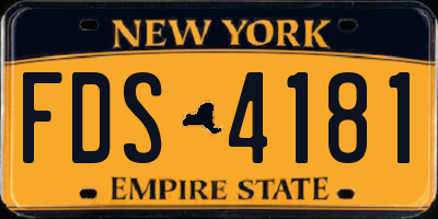 NY license plate FDS4181