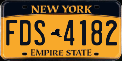 NY license plate FDS4182