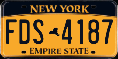 NY license plate FDS4187