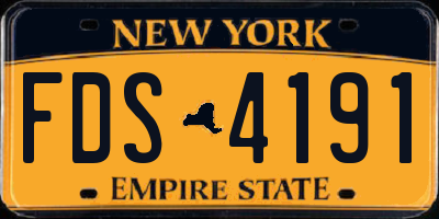 NY license plate FDS4191