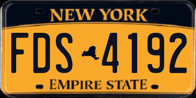 NY license plate FDS4192