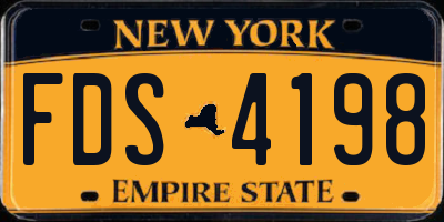NY license plate FDS4198