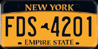 NY license plate FDS4201
