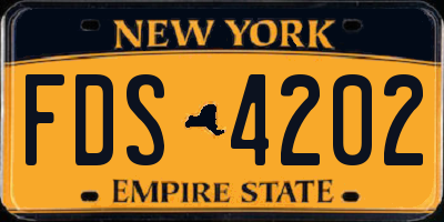 NY license plate FDS4202