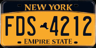 NY license plate FDS4212