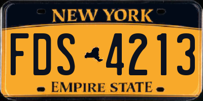 NY license plate FDS4213