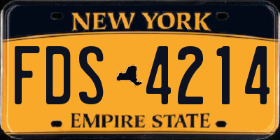 NY license plate FDS4214