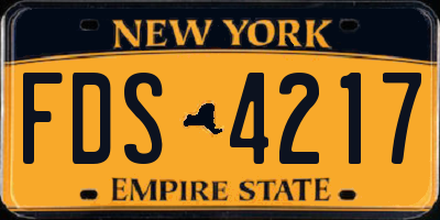 NY license plate FDS4217