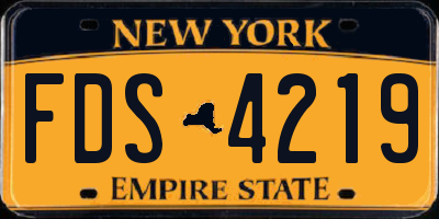 NY license plate FDS4219