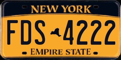 NY license plate FDS4222