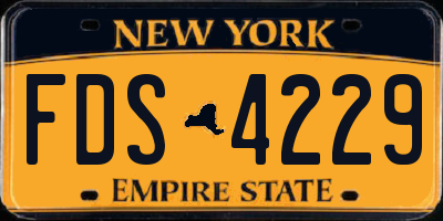 NY license plate FDS4229