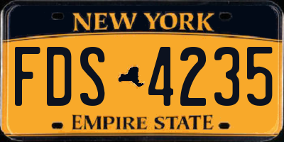 NY license plate FDS4235