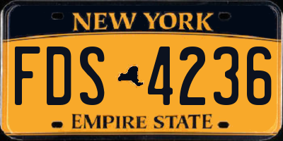 NY license plate FDS4236