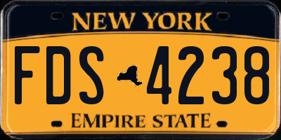 NY license plate FDS4238