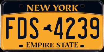 NY license plate FDS4239