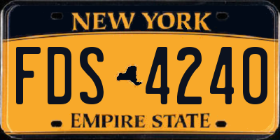 NY license plate FDS4240