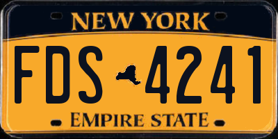 NY license plate FDS4241
