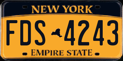 NY license plate FDS4243