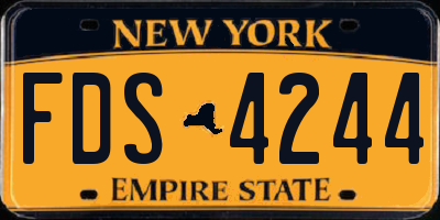 NY license plate FDS4244