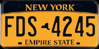 NY license plate FDS4245