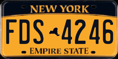 NY license plate FDS4246