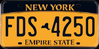 NY license plate FDS4250