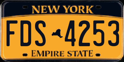 NY license plate FDS4253