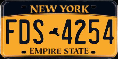 NY license plate FDS4254