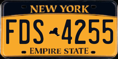 NY license plate FDS4255