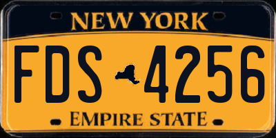 NY license plate FDS4256