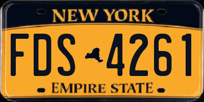 NY license plate FDS4261