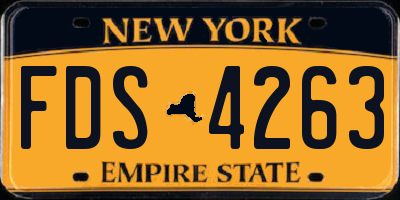 NY license plate FDS4263
