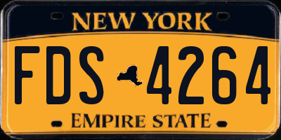NY license plate FDS4264