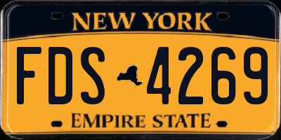 NY license plate FDS4269