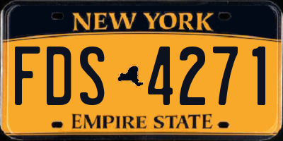 NY license plate FDS4271