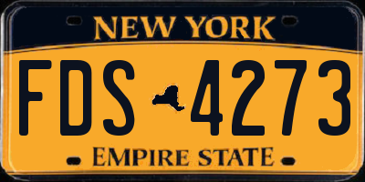 NY license plate FDS4273