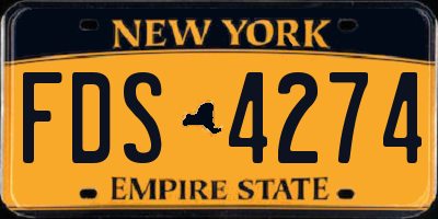 NY license plate FDS4274