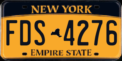 NY license plate FDS4276