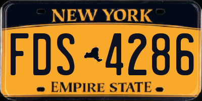 NY license plate FDS4286