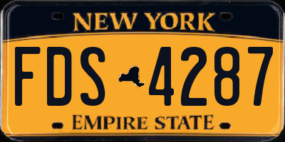 NY license plate FDS4287