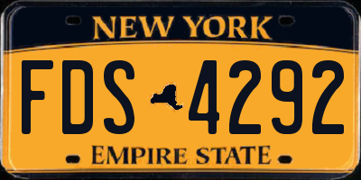 NY license plate FDS4292