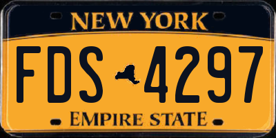 NY license plate FDS4297