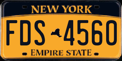 NY license plate FDS4560